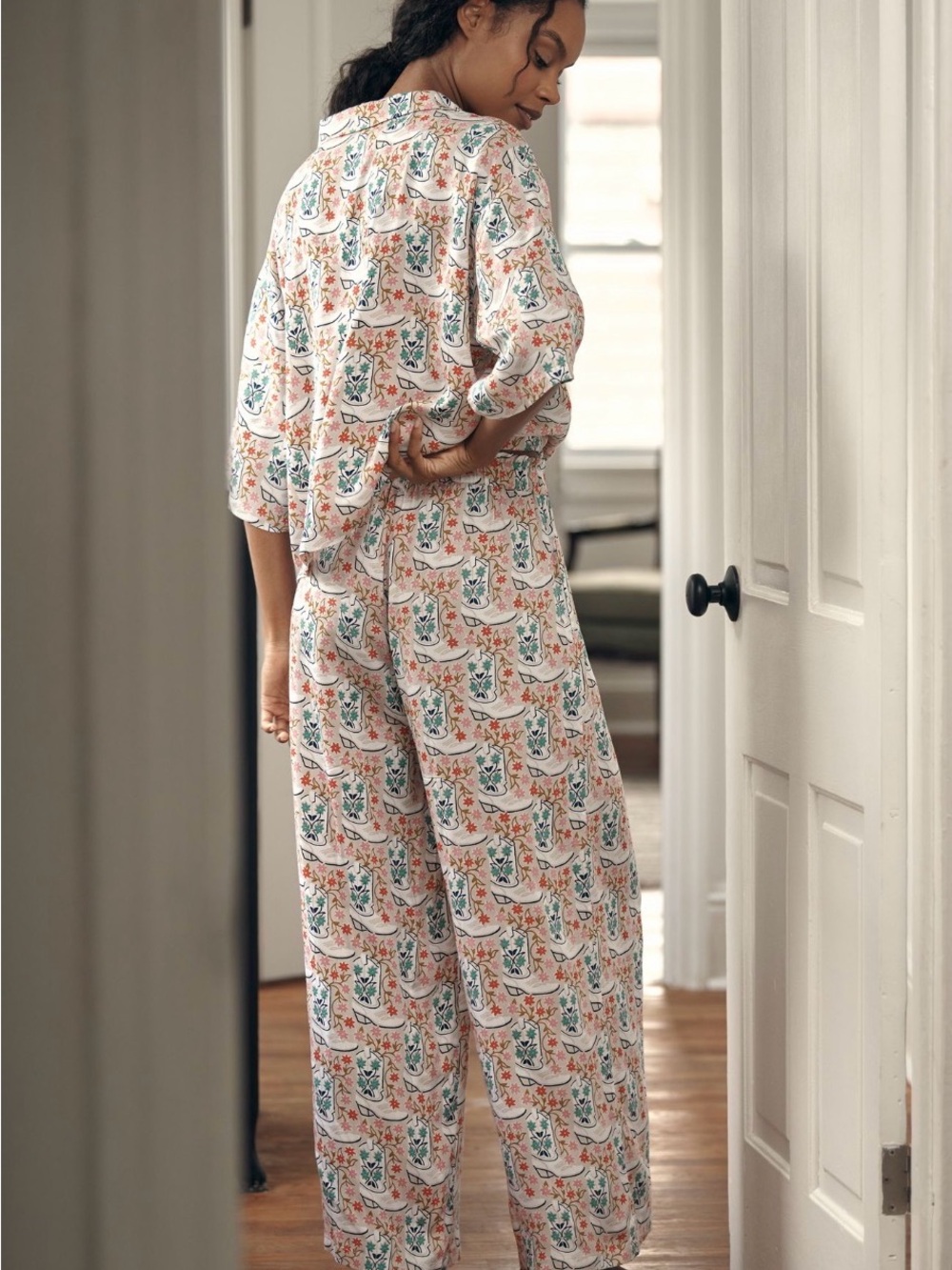 Anthropologie Printfresh Eco Satin Rhinestone Cowgirl set. XL EUC - Picture 3 of 9